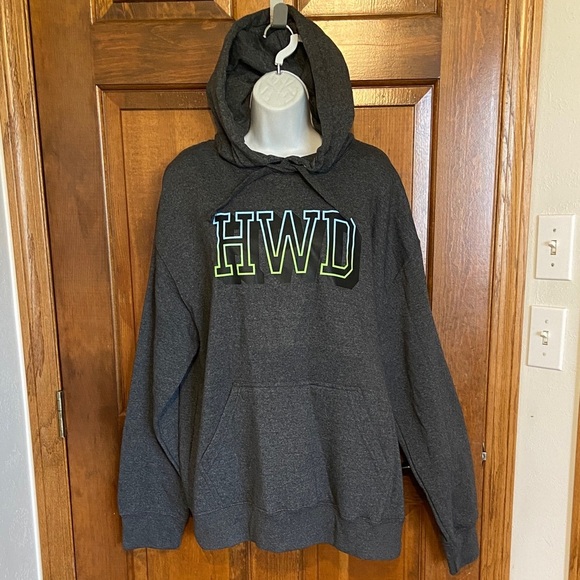 HWD Halfway Dead Men’s Pullover Dark Gray Graphic Hoodie Size Large NWTS - Picture 2 of 11